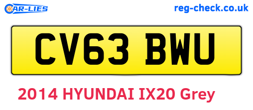 CV63BWU are the vehicle registration plates.