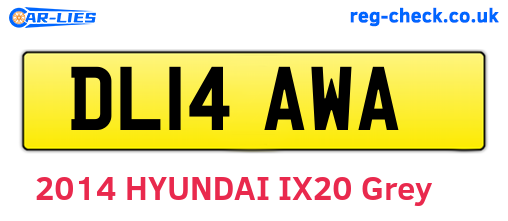 DL14AWA are the vehicle registration plates.