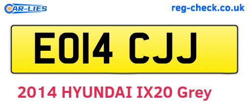 EO14CJJ are the vehicle registration plates.