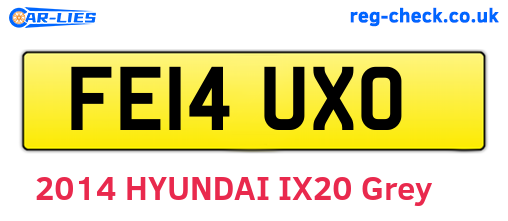 FE14UXO are the vehicle registration plates.