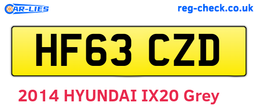 HF63CZD are the vehicle registration plates.