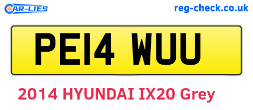 PE14WUU are the vehicle registration plates.