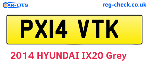 PX14VTK are the vehicle registration plates.
