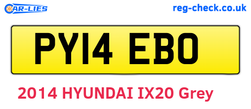PY14EBO are the vehicle registration plates.