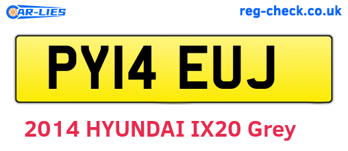 PY14EUJ are the vehicle registration plates.