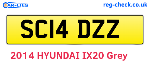 SC14DZZ are the vehicle registration plates.