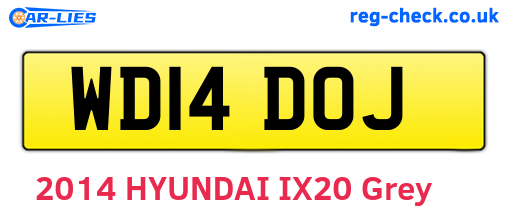 WD14DOJ are the vehicle registration plates.