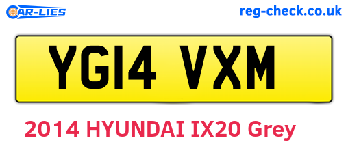 YG14VXM are the vehicle registration plates.
