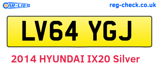 LV64YGJ are the vehicle registration plates.