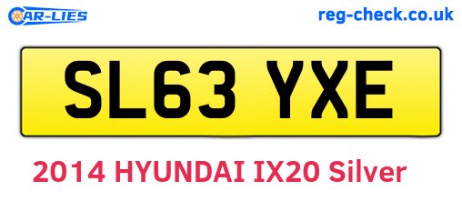 SL63YXE are the vehicle registration plates.