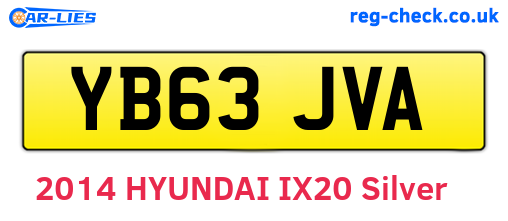 YB63JVA are the vehicle registration plates.
