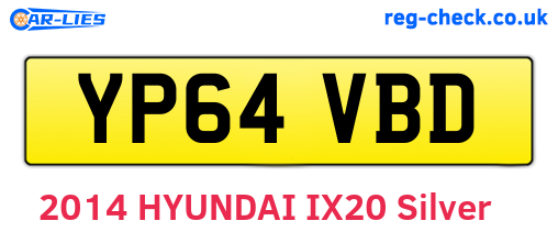 YP64VBD are the vehicle registration plates.
