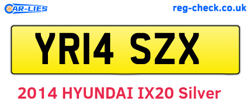 YR14SZX are the vehicle registration plates.