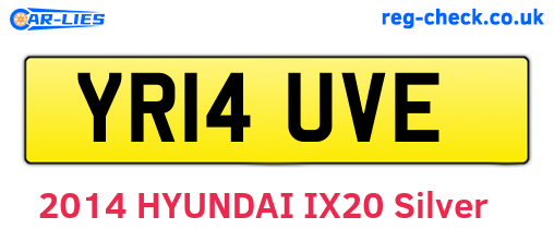 YR14UVE are the vehicle registration plates.