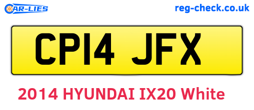 CP14JFX are the vehicle registration plates.