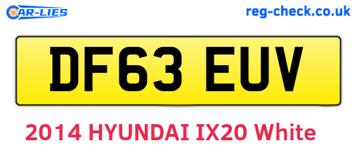 DF63EUV are the vehicle registration plates.
