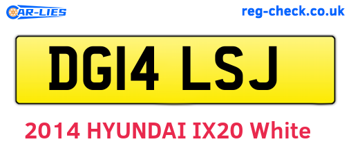 DG14LSJ are the vehicle registration plates.