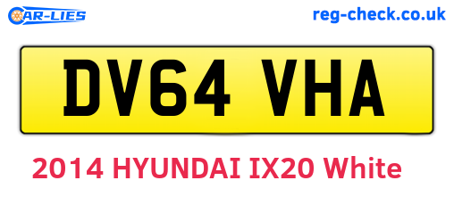 DV64VHA are the vehicle registration plates.