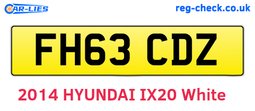 FH63CDZ are the vehicle registration plates.