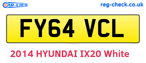FY64VCL are the vehicle registration plates.