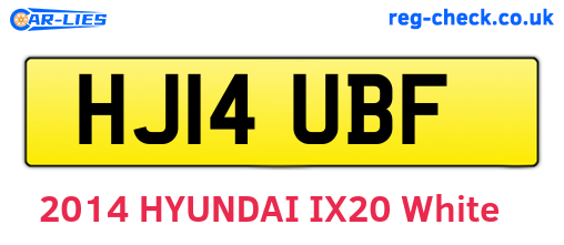 HJ14UBF are the vehicle registration plates.