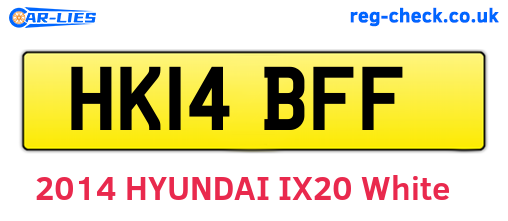 HK14BFF are the vehicle registration plates.