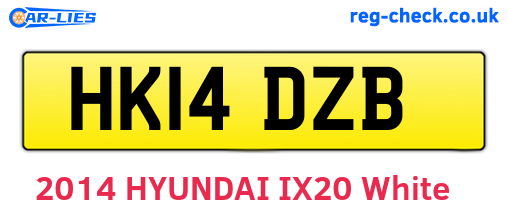 HK14DZB are the vehicle registration plates.