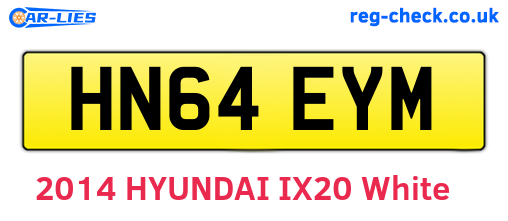 HN64EYM are the vehicle registration plates.