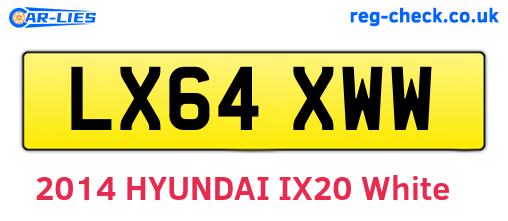 LX64XWW are the vehicle registration plates.