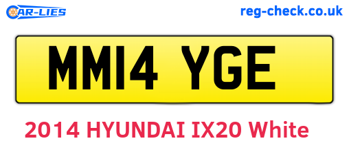 MM14YGE are the vehicle registration plates.