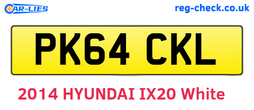 PK64CKL are the vehicle registration plates.