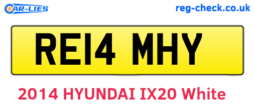 RE14MHY are the vehicle registration plates.