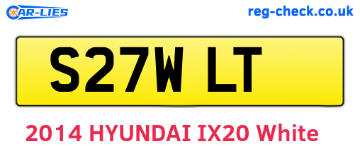 S27WLT are the vehicle registration plates.