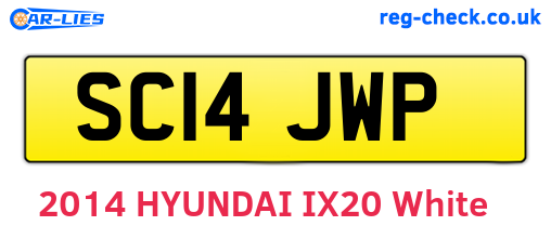 SC14JWP are the vehicle registration plates.