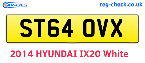 ST64OVX are the vehicle registration plates.