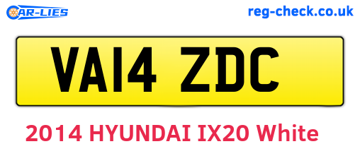VA14ZDC are the vehicle registration plates.