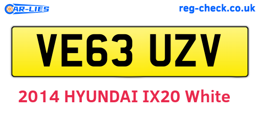 VE63UZV are the vehicle registration plates.