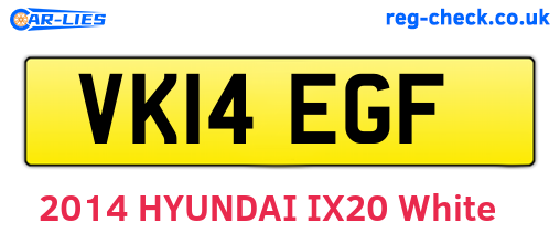 VK14EGF are the vehicle registration plates.