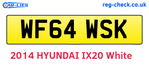 WF64WSK are the vehicle registration plates.