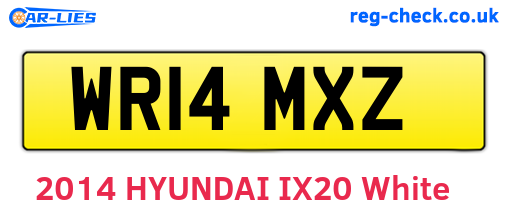 WR14MXZ are the vehicle registration plates.