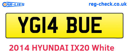 YG14BUE are the vehicle registration plates.