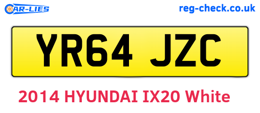 YR64JZC are the vehicle registration plates.