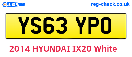 YS63YPO are the vehicle registration plates.