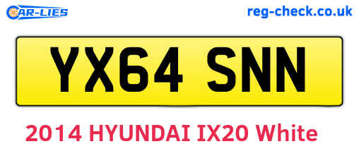 YX64SNN are the vehicle registration plates.