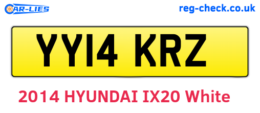 YY14KRZ are the vehicle registration plates.