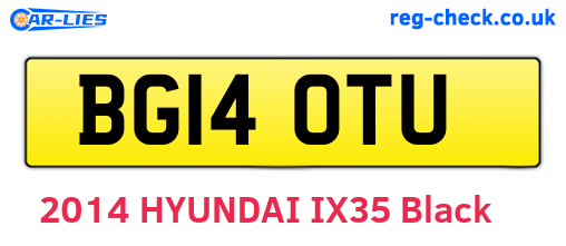 BG14OTU are the vehicle registration plates.