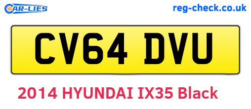 CV64DVU are the vehicle registration plates.