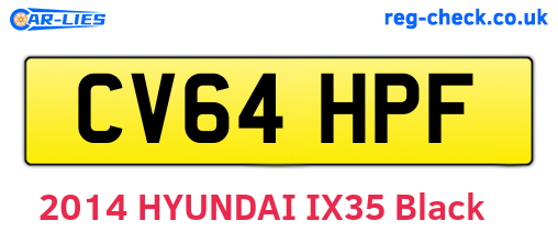 CV64HPF are the vehicle registration plates.