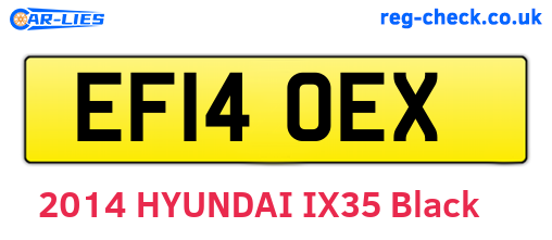 EF14OEX are the vehicle registration plates.