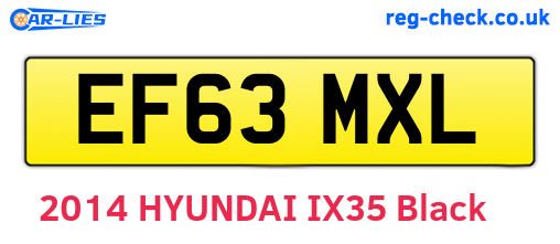 EF63MXL are the vehicle registration plates.